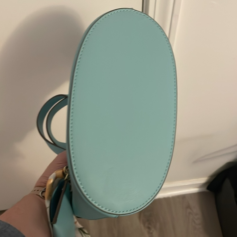 Nanette Lepore Satchel Handbag Sky Blue with Scarf and Cardholder - Picture 6 of 6